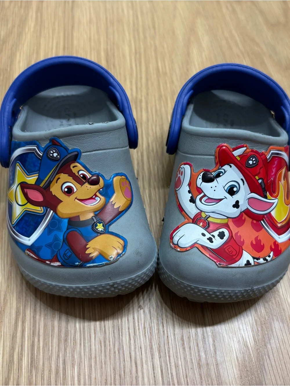 Bundle - toddler size 5 Red adidas Sneakers and Grey paw patrol crocs